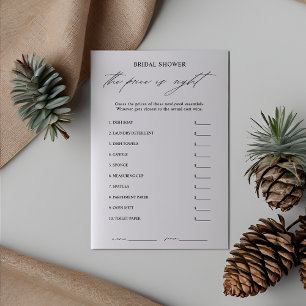 Invitación Elegante adivina el juego de ducha de novias de pr