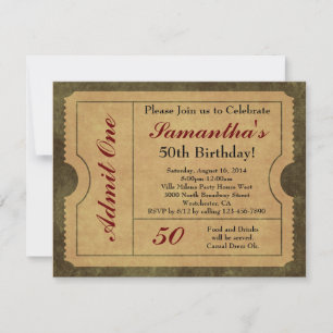 Invitación Elegante Admite de Oro Vintage Un 50 cumpleaños/Fi