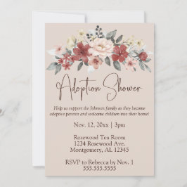 Invitación Elegante adopción floral Bebé/Ducha infantil
