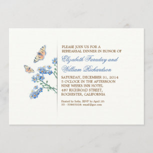 Invitación elegante, agradable y simple cena de ensayo invita