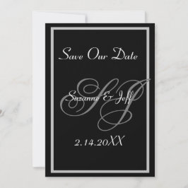 Invitación Elegante Ahorra la Fecha Monograma Boda 
