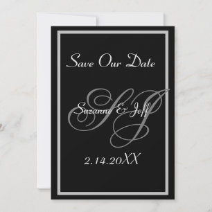 Invitación Elegante Ahorra la Fecha Monograma Boda
