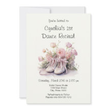 Invitación elegante al 1er recital de ballet