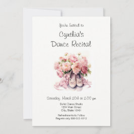 Invitación elegante al recital de baile de ballet
