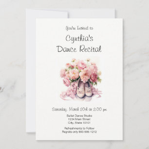 Invitación elegante al recital de baile de ballet