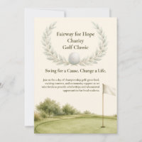 Invitación elegante al torneo de golf con acuarela
