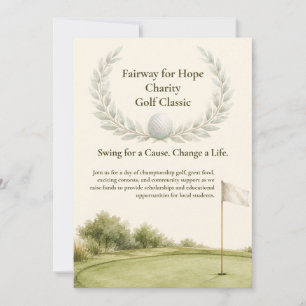 Invitación elegante al torneo de golf con acuarela