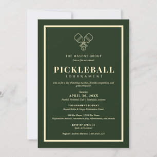Invitación elegante al torneo de Pickleball
