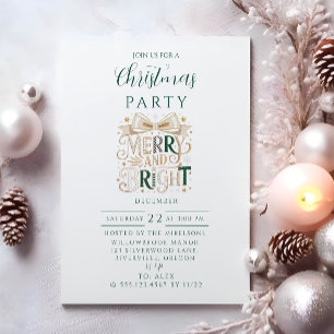 Invitación Elegante Alegre y Brillante Navidad