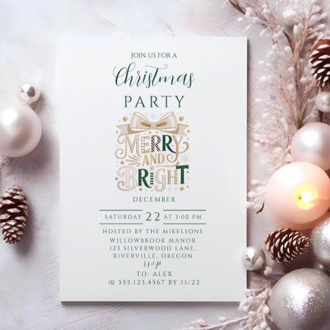 Invitación Elegante Alegre y Brillante Navidad (Subido por el creador)