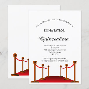 Invitación Elegante alfombra roja Quinceañera dulce 16 Person