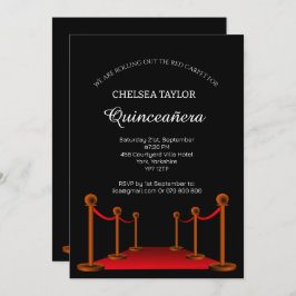 Invitación Elegante alfombra roja Quinceañera personalizada