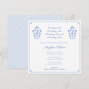Invitación Elegante Algo Azul Acuarela Despedida de Soltera