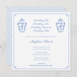 Invitación Elegante Algo Azul Agua Ducha De Boda