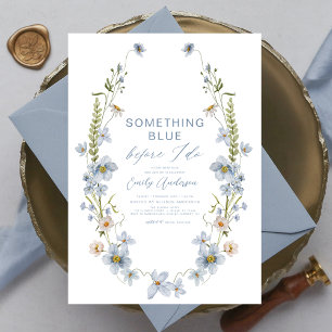 Invitación Elegante Algo Azul Antes De Hacer Ducha Bridal