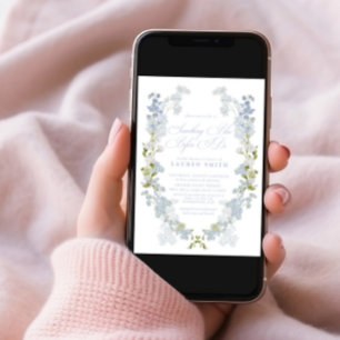 Invitación Elegante Algo Azul Antes De Hacer Ducha Bridal