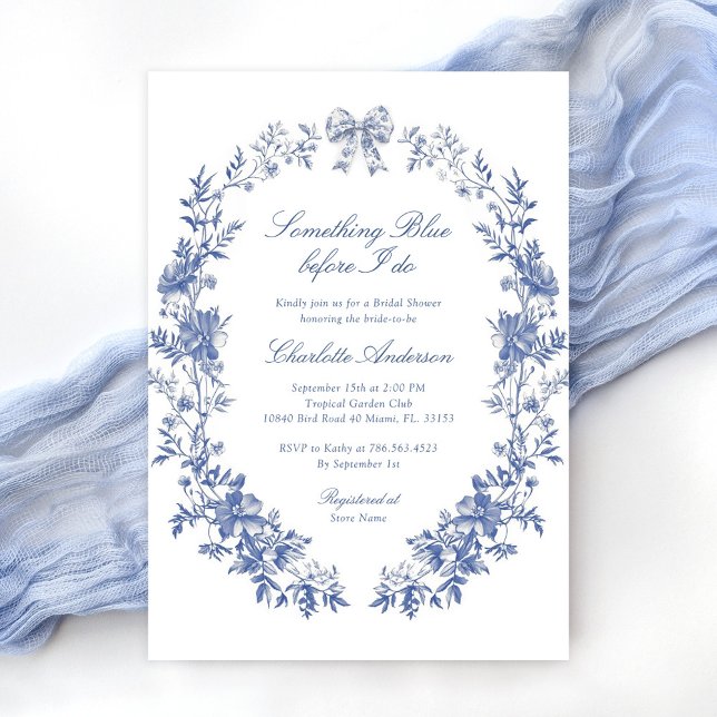 Invitación Elegante Algo Azul Ducha Bridal (Subido por el creador)