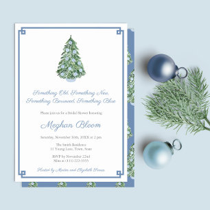 Invitación Elegante algo azul Fiesta de ducha de novia en inv