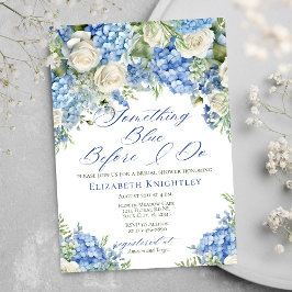 Invitación Elegante Algo Azul Hydrangea Ducha Bridal
