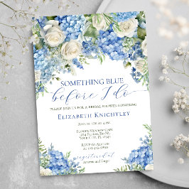 Invitación Elegante Algo Azul Hydrangea Ducha Bridal