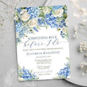 Invitación Elegante Algo Azul Hydrangea Ducha Bridal
