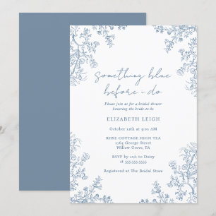 Invitación Elegante Algo Azul Vintage Bridal Ducha