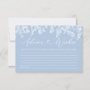 Invitación Elegante algo Blue Advice and Wishes Card