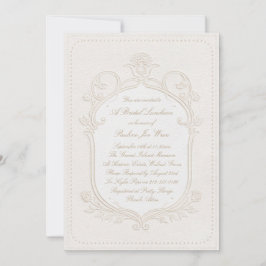 Invitación Elegante Almohadilla Rococó Floral Almuerzo Nupcia
