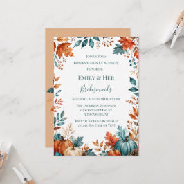 Invitación Elegante almuerzo de damas de honor con calabaza d