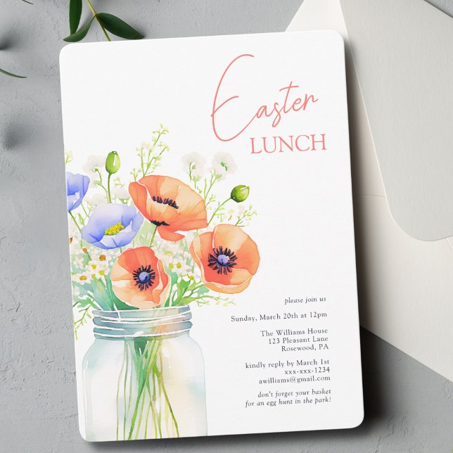 Invitación Elegante almuerzo floral de Pascua (Subido por el creador)
