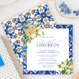 Invitación Elegante almuerzo mediterráneo floral de limón