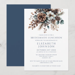 Invitación Elegante almuerzo rústico floral de bosque para da