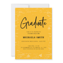 Elegante Amarillo Dorado Graduado Matemáticas Grad