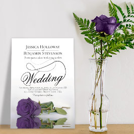 Invitación Elegante Amethyst Rosa Purple  Classy Script Boda