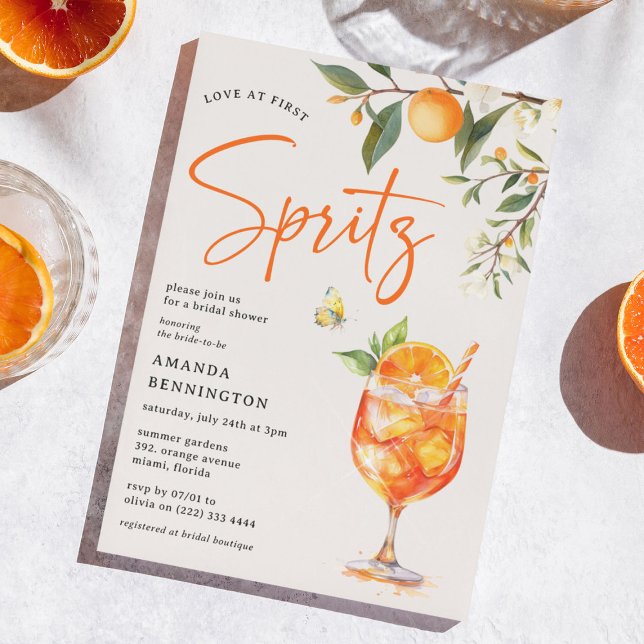 Invitación Elegante amor a primera Spritz' Despedida de solte (Subido por el creador)