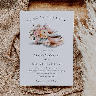 Invitación Elegante amor de café está preparándose Despedida