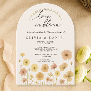 Invitación Elegante amor en flor Boho ducha de parejas