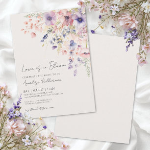 Invitación Elegante amor en flor Ducha de novia de flores sil
