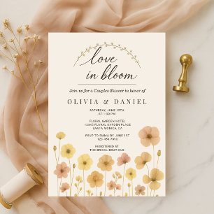 Invitación Elegante amor en flor Ducha de parejas boho