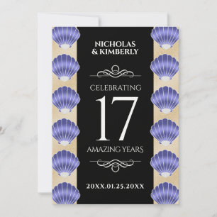 Invitación Elegante aniversario Boda de 17 conchas