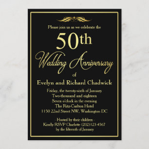 Invitación Elegante aniversario Boda de Oro