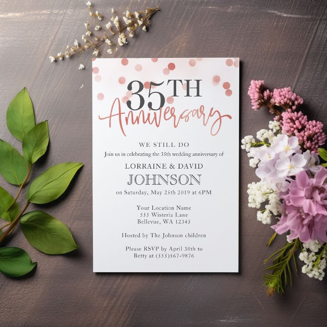 Invitación Elegante aniversario Boda Rosado 35 de Rubor (Subido por el creador)