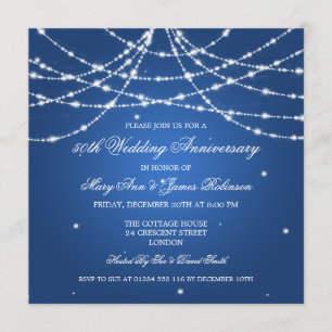 Invitación Elegante Aniversario De Boda Cadena De Estrellas A
