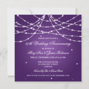 Invitación Elegante Aniversario De Boda Cadena De Estrellas M