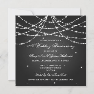 Invitación Elegante Aniversario de Boda Cadena de Estrellas N