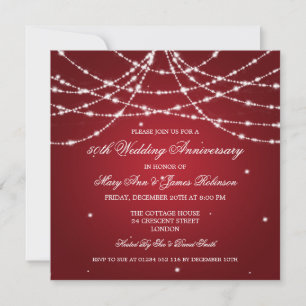 Invitación Elegante aniversario de bodas cadena de estrellas 