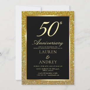 Invitación Elegante Aniversario de Bodas de Oro 50