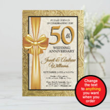 Elegante aniversario de bodas de oro en oro y negr