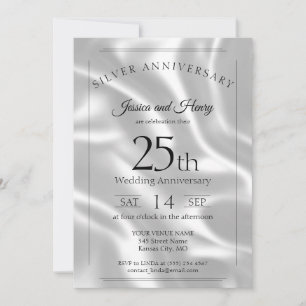 Invitación Elegante aniversario de bodas de plata 25