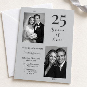 Invitación Elegante Aniversario de Bodas de Plata 25
